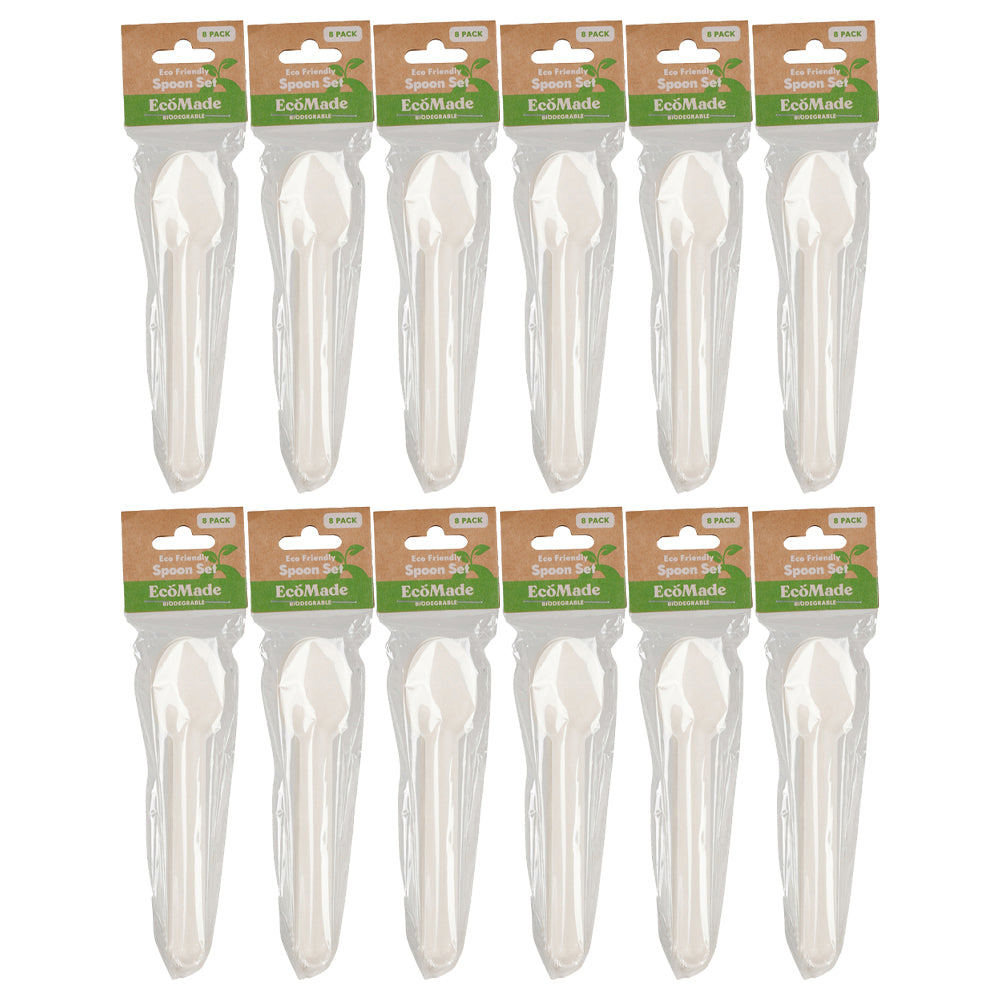 12x 8pc Ecomade Spoon Durable Reusable Cutlery 16cm
