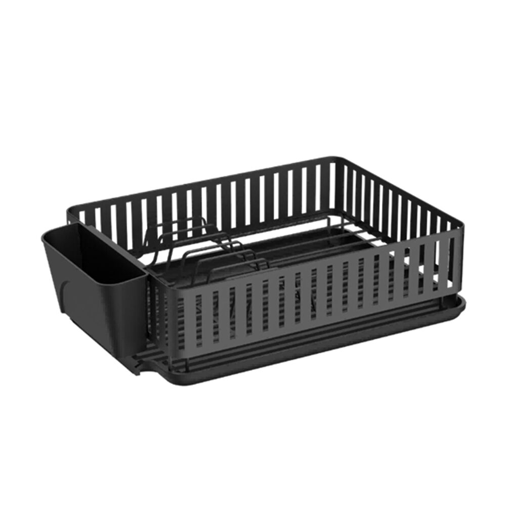 Hudson Wireware Range Dish Drainer & Cutlery Holder 44x31cm Black