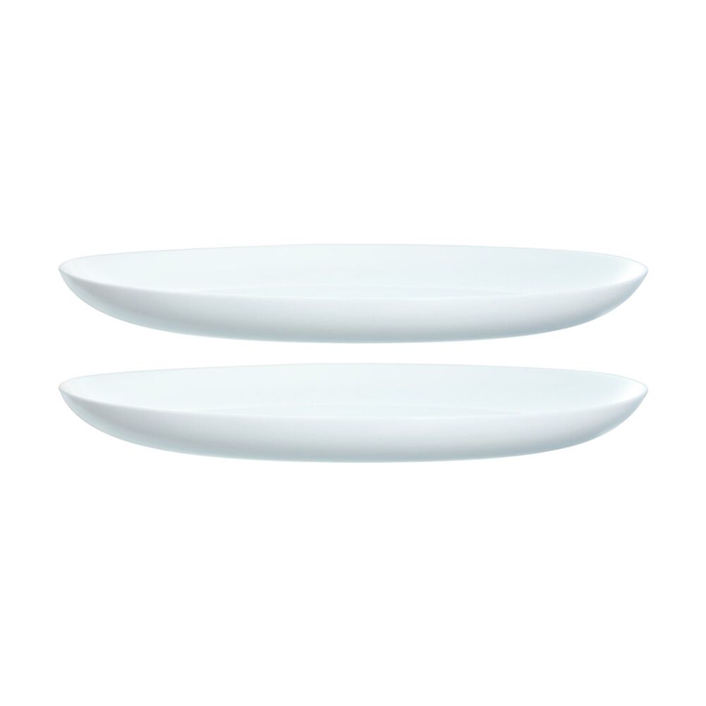 2PK Luminarc Diwali Oval Platter 33x25x1cm Serveware Opal Glass White