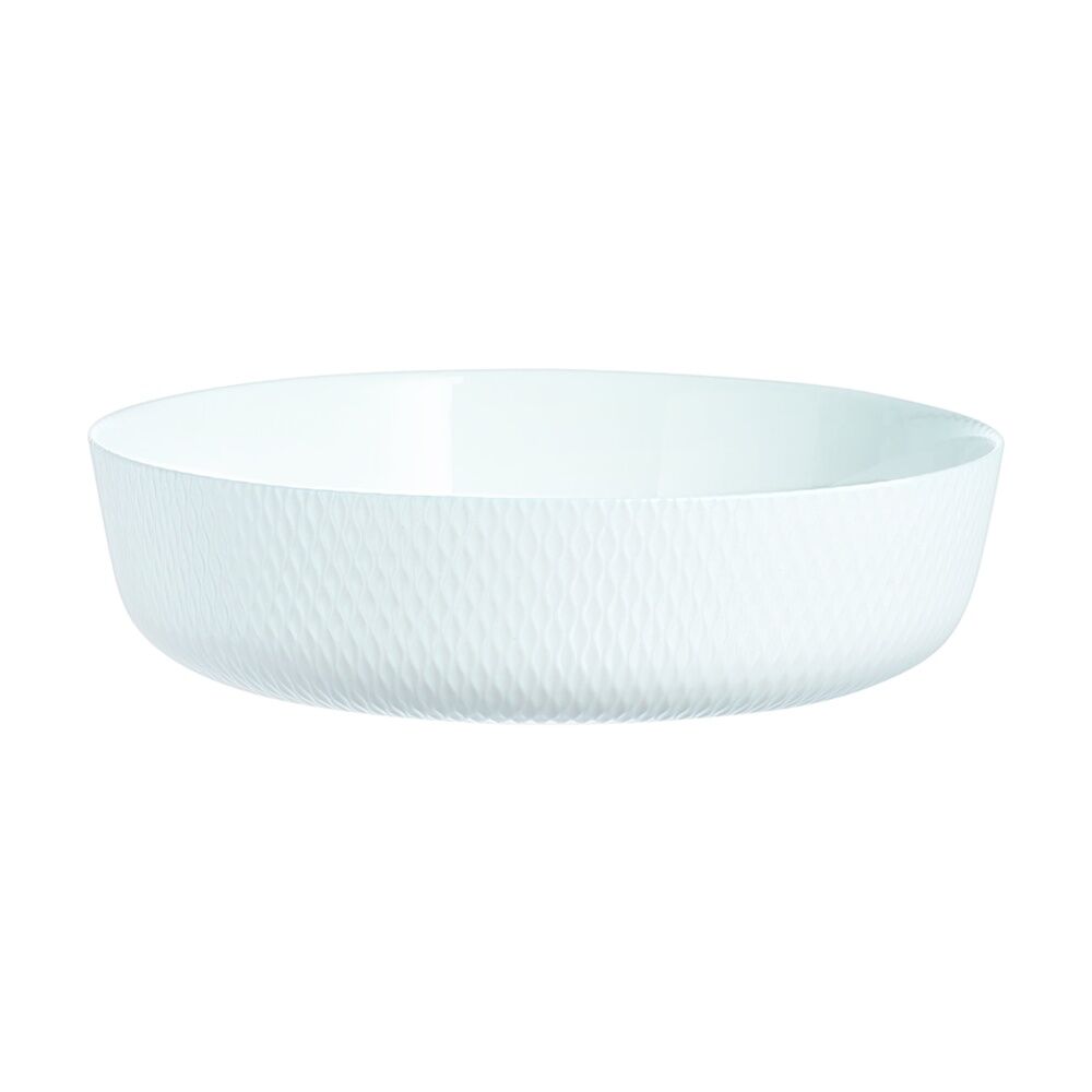 2PK Luminarc Smart Wavy Round Baking Dish 26x7cm Bakeware Opal Glass White