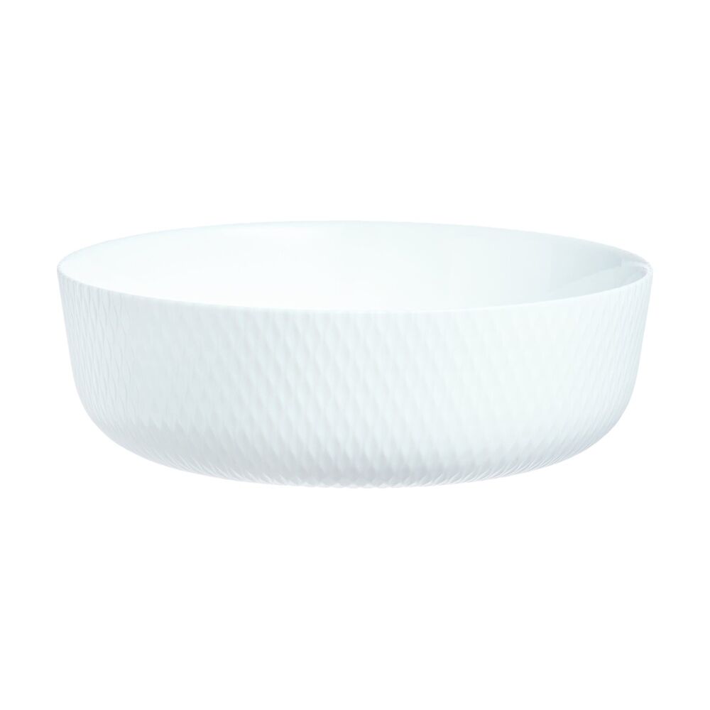2PK Luminarc Smart Wavy Round Baking Dish 22x7cm Bakeware Opal Glass White