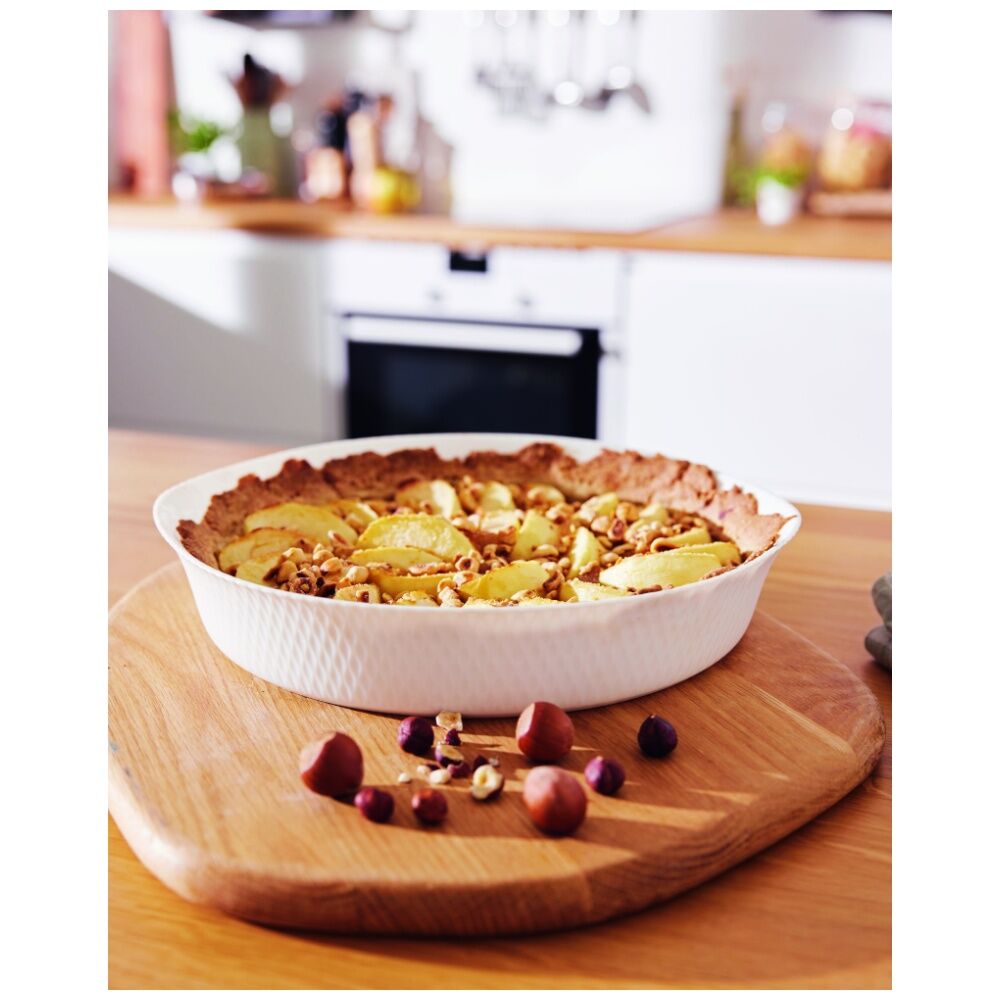 2PK Luminarc Smart Wavy Baking Tart Dish 28x5cm Bakeware Opal Glass White