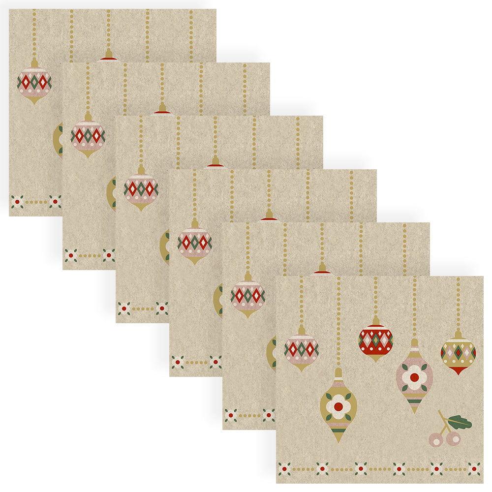120pc Paper+Design Luncheon 3-Ply Napkin 33x33cm - Scandi Baubles