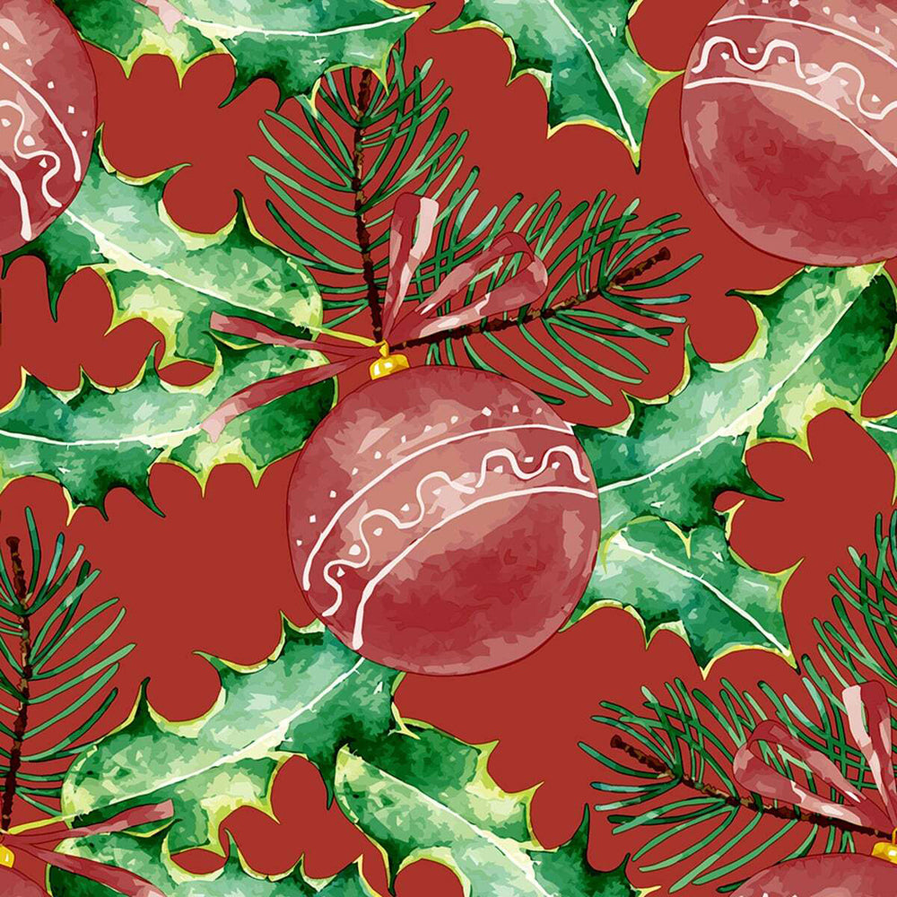 120pc Paper+Design Luncheon 3-Ply Napkin 33x33cm - Baubles in Red
