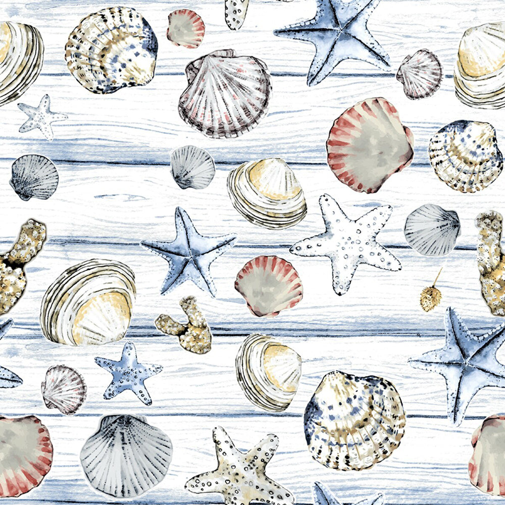 120pc Paper+Design Luncheon 3-Ply Napkin 33x33cm - Beach Shells