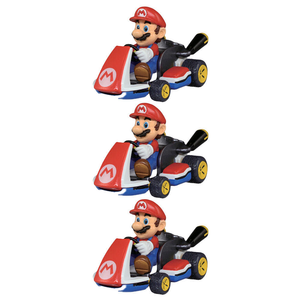 3PK Nintendo Mario Kart Pull Back Racers Blind Capsules Model Car 3y+ Assorted