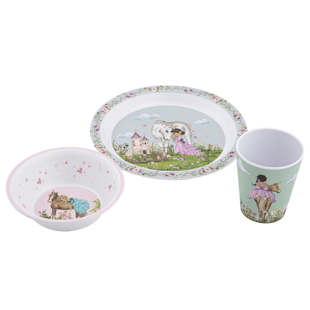 3pc Ashdene My Unicorn Melamine Kids Dinner Dining Set White