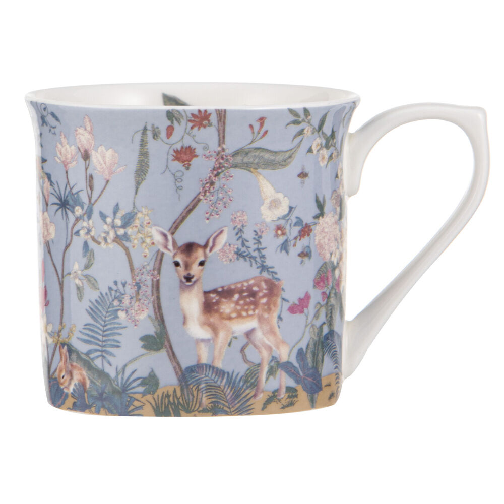 4PK Ashdene Enchanted Forest New Bone China Drinking Wide Flare Mug 300ml Blue