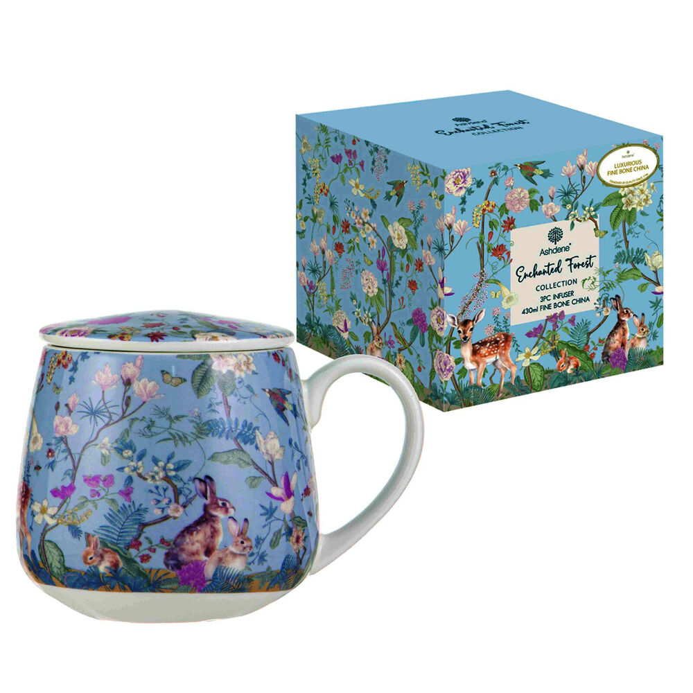 3pc Ashdene Enchanted Forest Fine Bone China Tea Herbal Infuser 430ml