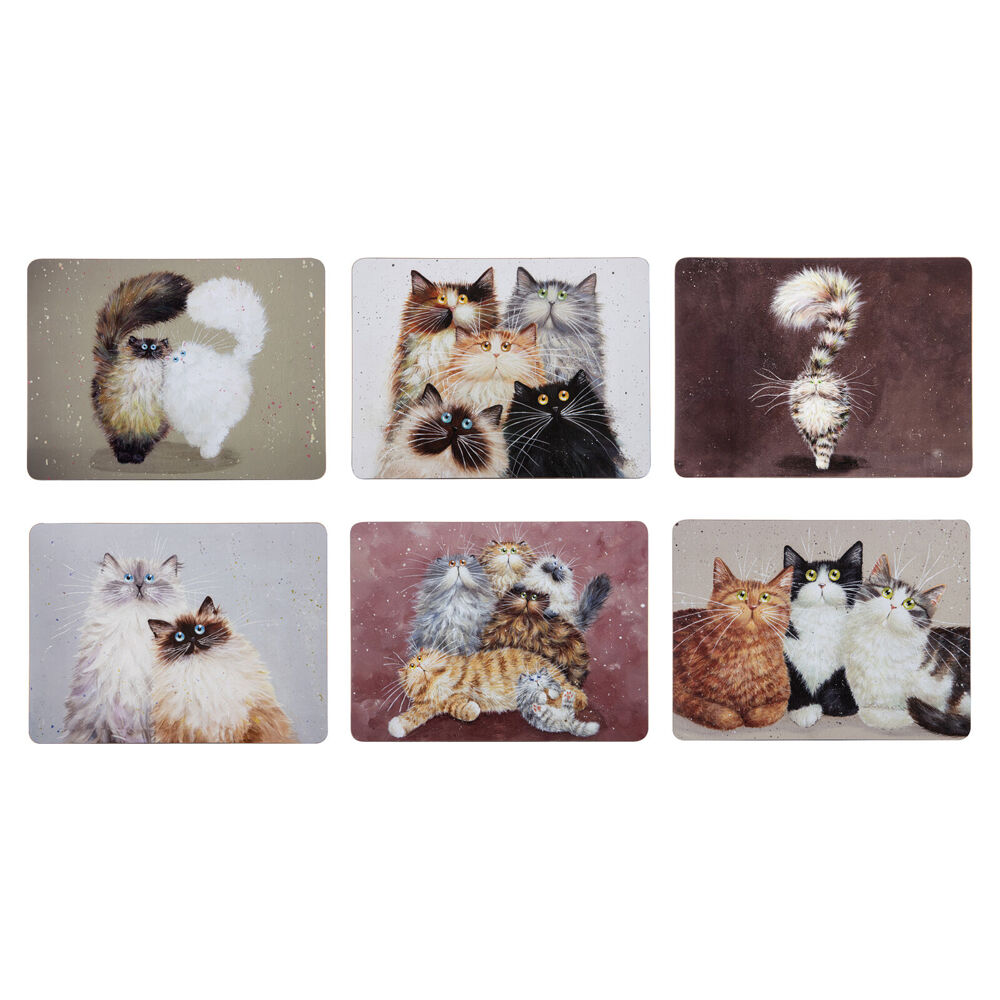 6pc Ashdene Kim's Cats Rectangle Kitchen Dining Table Placemat 29x21.5cm