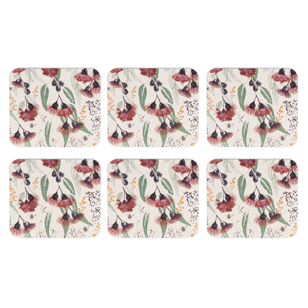 2x 6pc Ashdene Trudy's Garden Silver Princess Cup Mug Drink Coaster 11x9.7cm