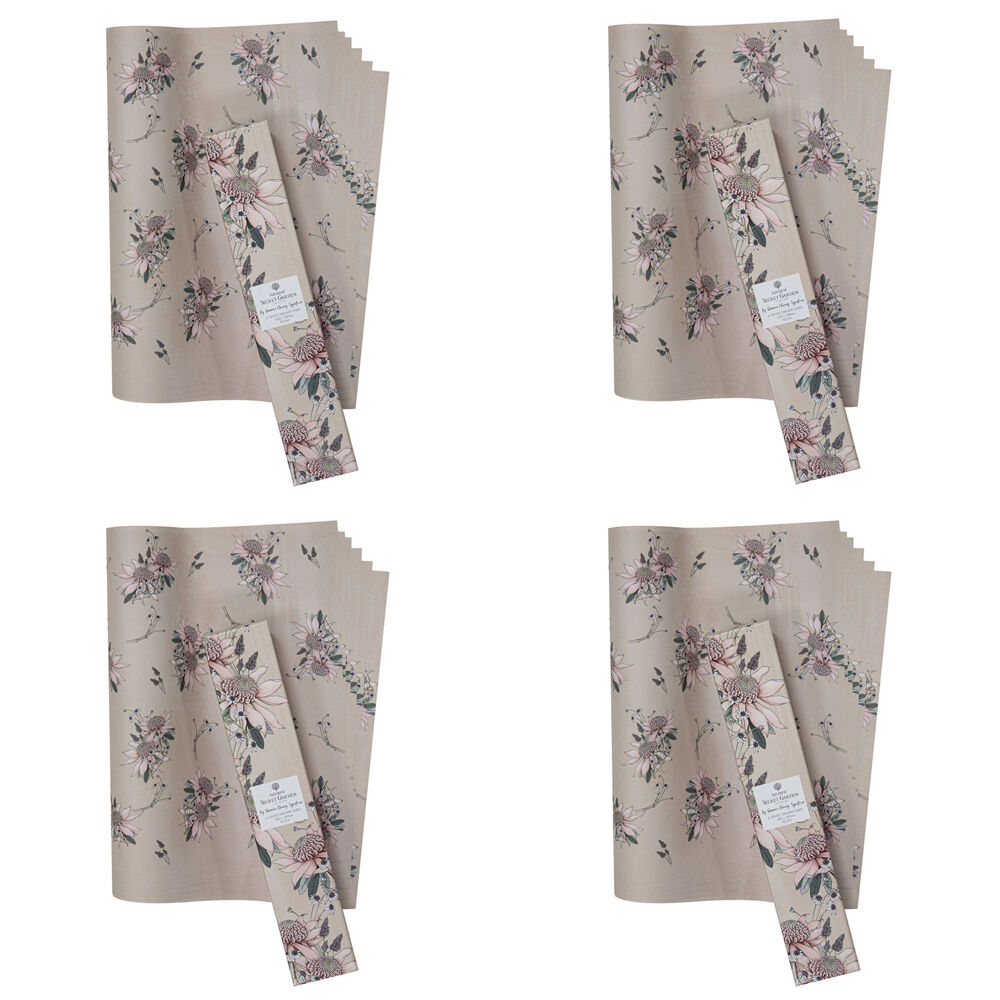 4x 6pc Ashdene Secret Garden Peony Scented Fragrant Drawer Liners 42x58.5cm