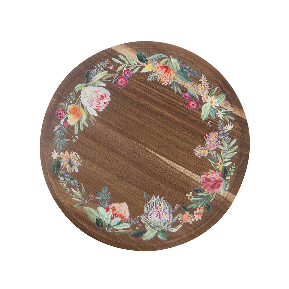 Ladelle Esperance Lazy Susan Round Serving Tray Rotating Platter Brown