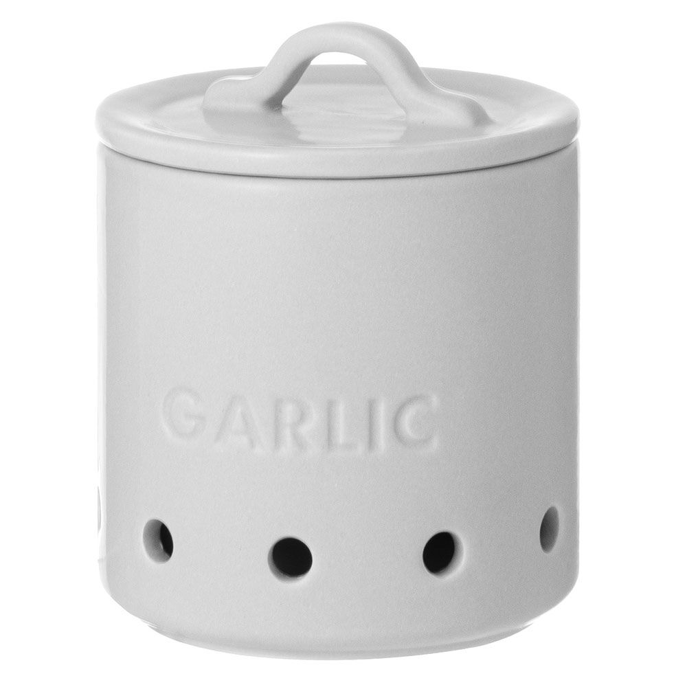 Ladelle Essentials Garlic Vault Storage Canister 10x10cm - White