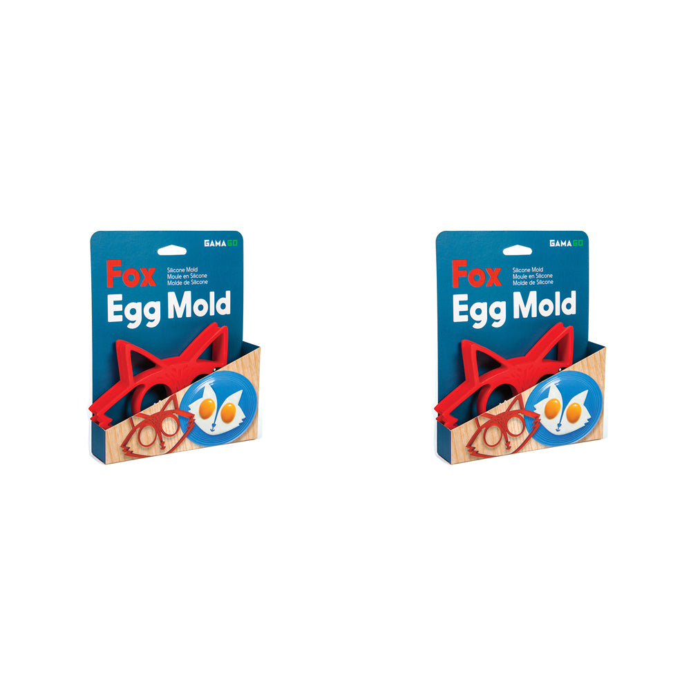 2PK Gamago Silicone Egg Mold Fox Kitchen Cooking Tool 13.3x19cm - Red