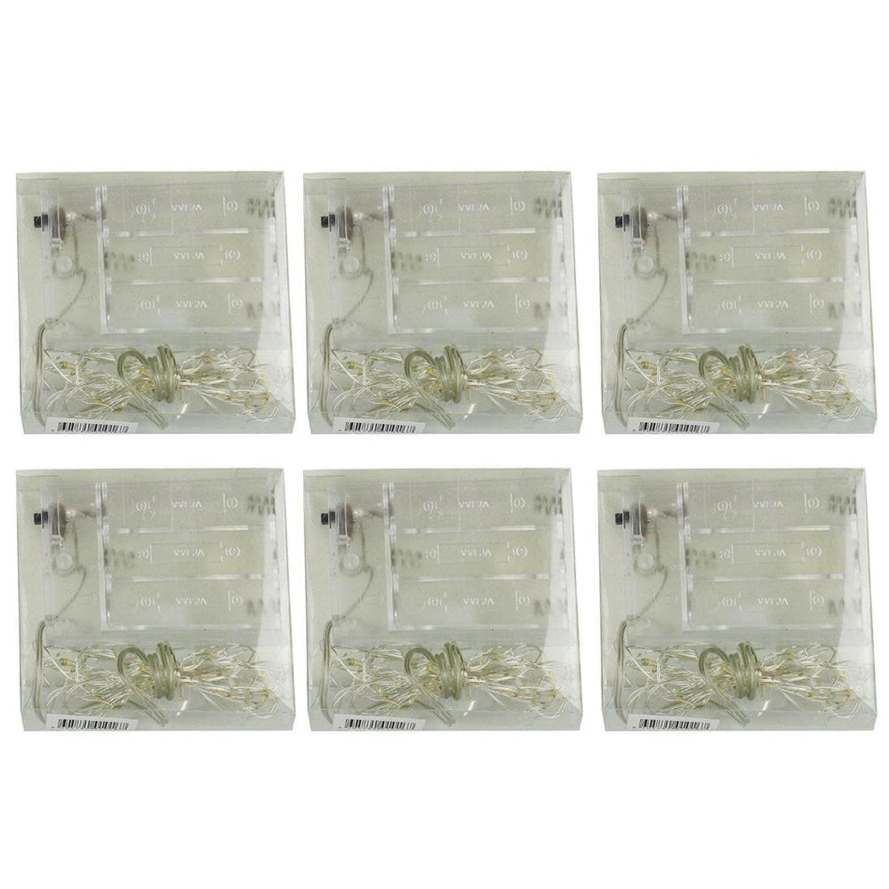 6PK LVD LED Rope Wire Lights Warm 2M Decorative Home Ornament Statue White