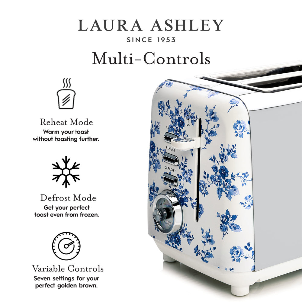 Laura Ashley 2-Slice Bread Toaster Stainless Steel - China Rose