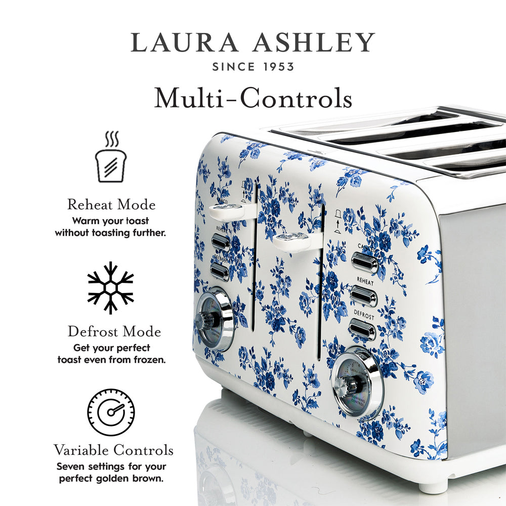 Laura Ashley 4 Slice Bread Toaster Stainless Steel - China Rose
