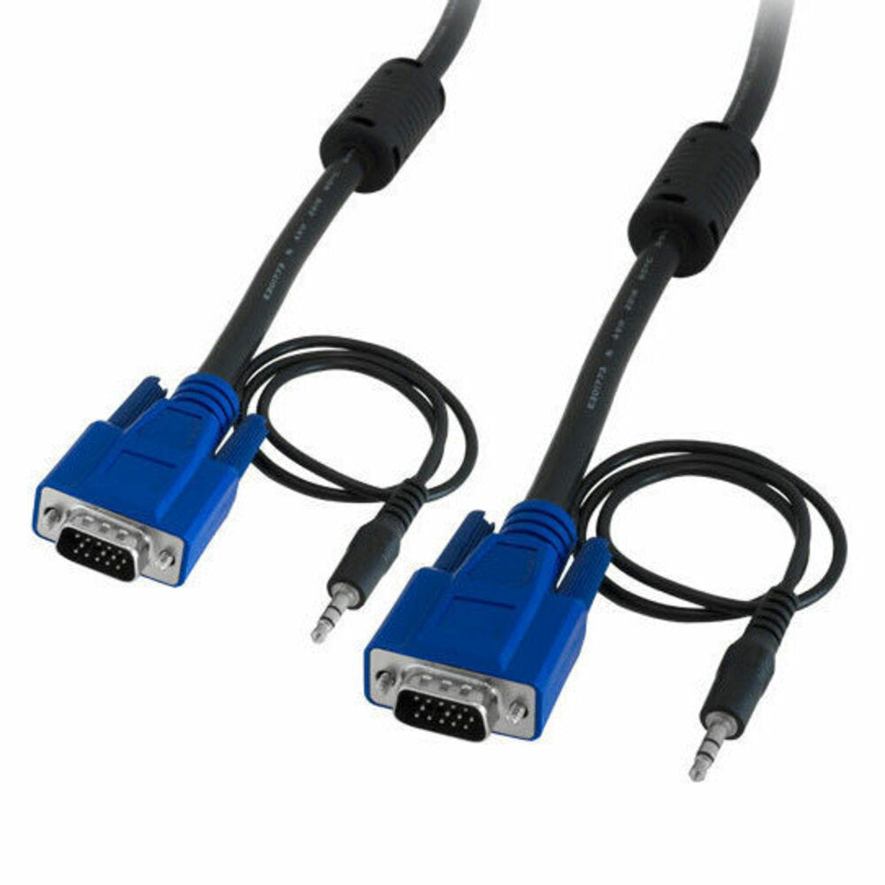 10M VGA to VGA Plug + 3.5Mm Stereo Audio Jack Plug
