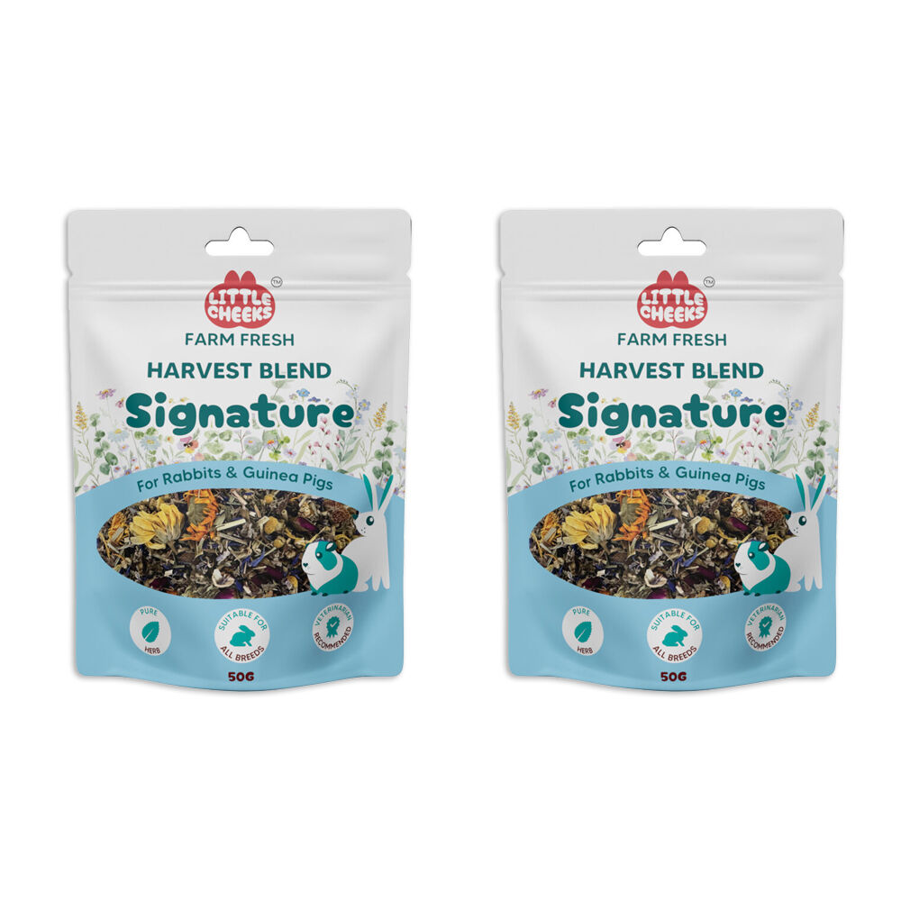 2PK Little Cheeks Farm Fresh Harvest Blend Signature Rabbit/Guinea Pig Food 50g