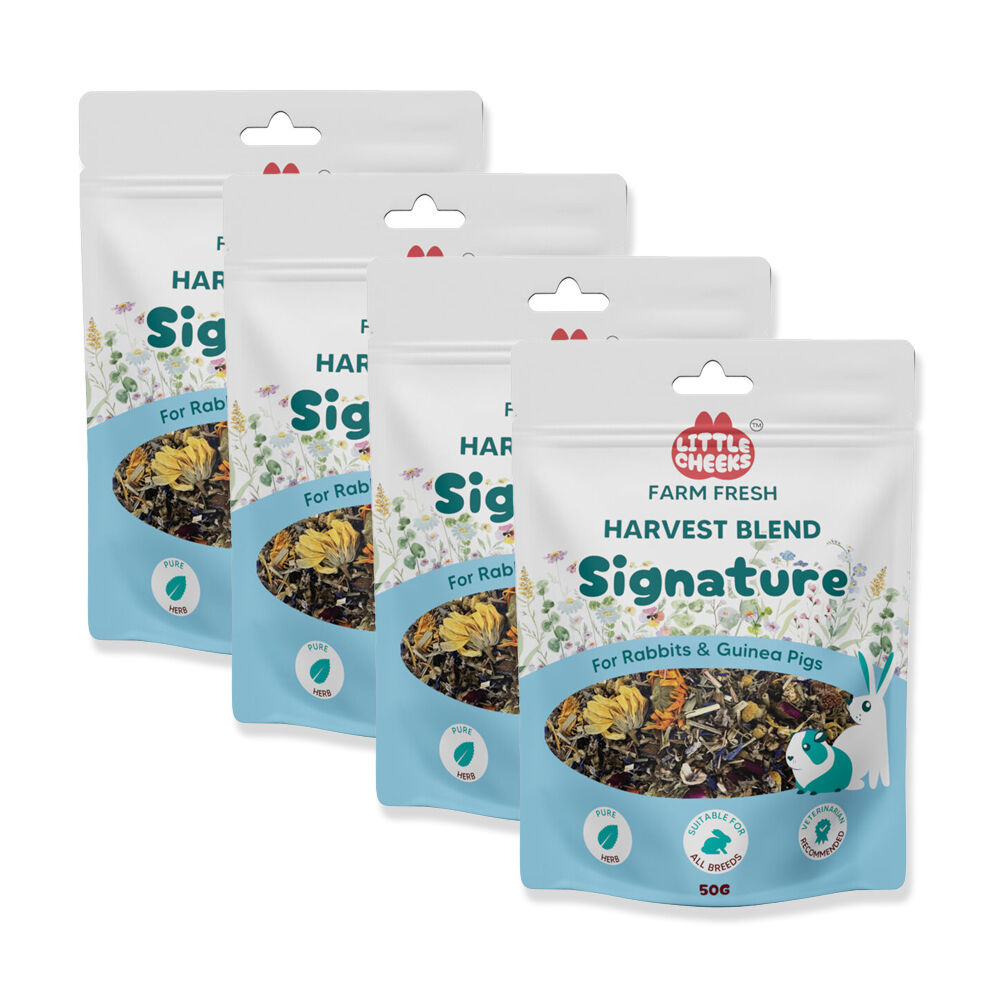 4PK Little Cheeks Farm Fresh Harvest Blend Signature Rabbit/Guinea Pig Food 50g