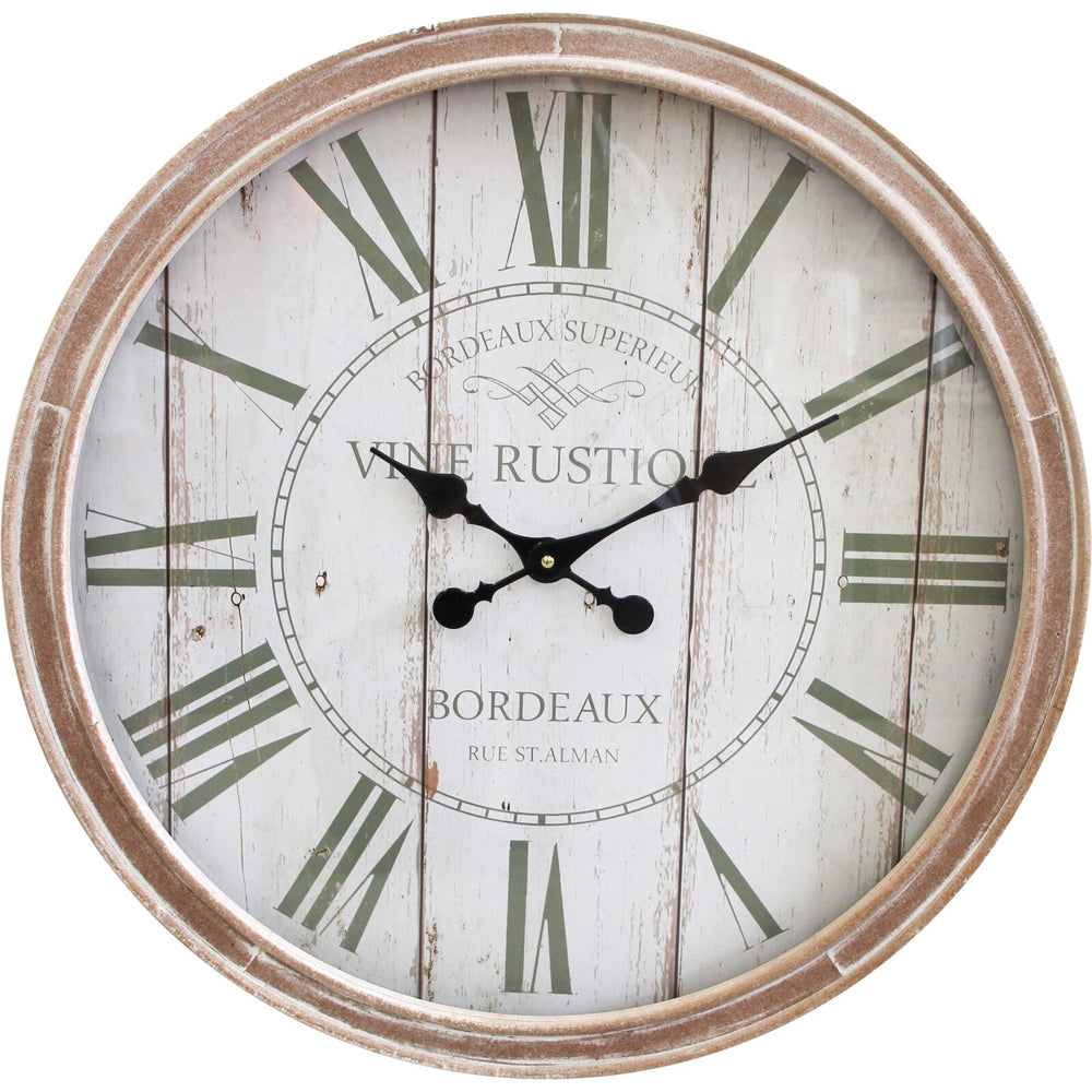 LVD Rustique Olive Hanging Wall Clock Analogue 60cm Round Decor