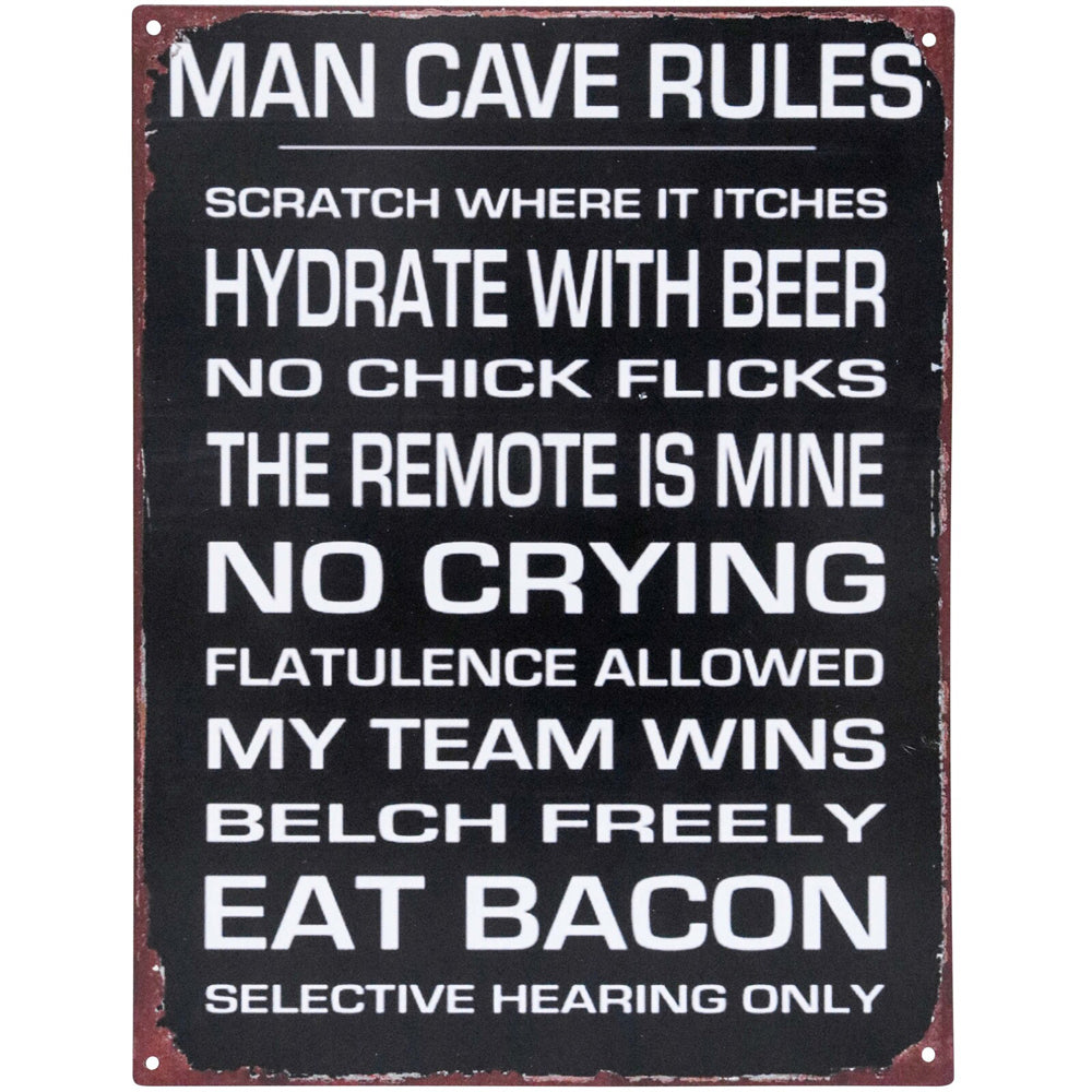 2PK LVD Iron Man Cave Rules Sign Home/Room Wall Decor 25x33cm
