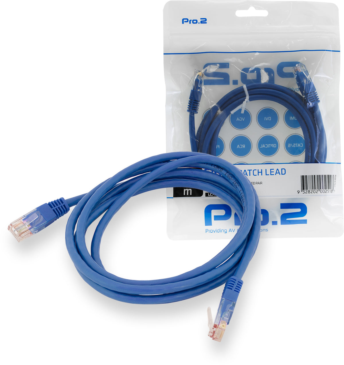 2M Blue CAT5E Patch Lead Network Cable