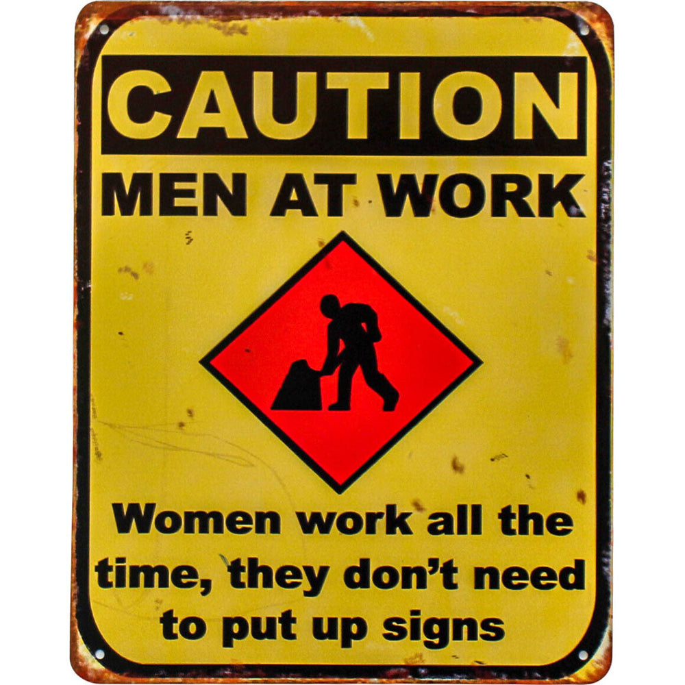 4PK LVD Iron Caution Men at Work Sign Wall Decor 20x25cm