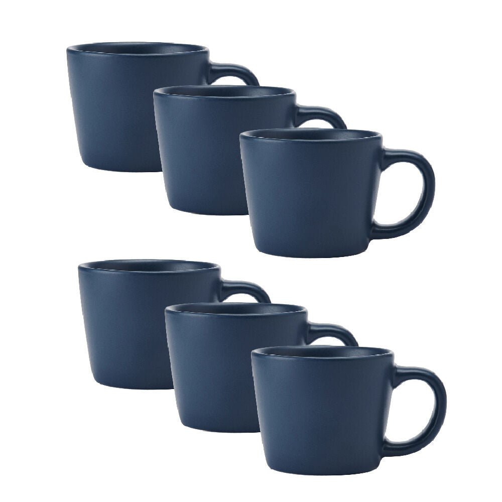 6PK La Cafetiere Ceramic Coffee Espresso Drinking Cup Mug 8x8x5cm Navy