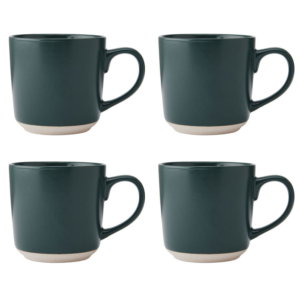4PK La Cafetiere Ceramic Coffee Mug Drinkware 350ml - Green