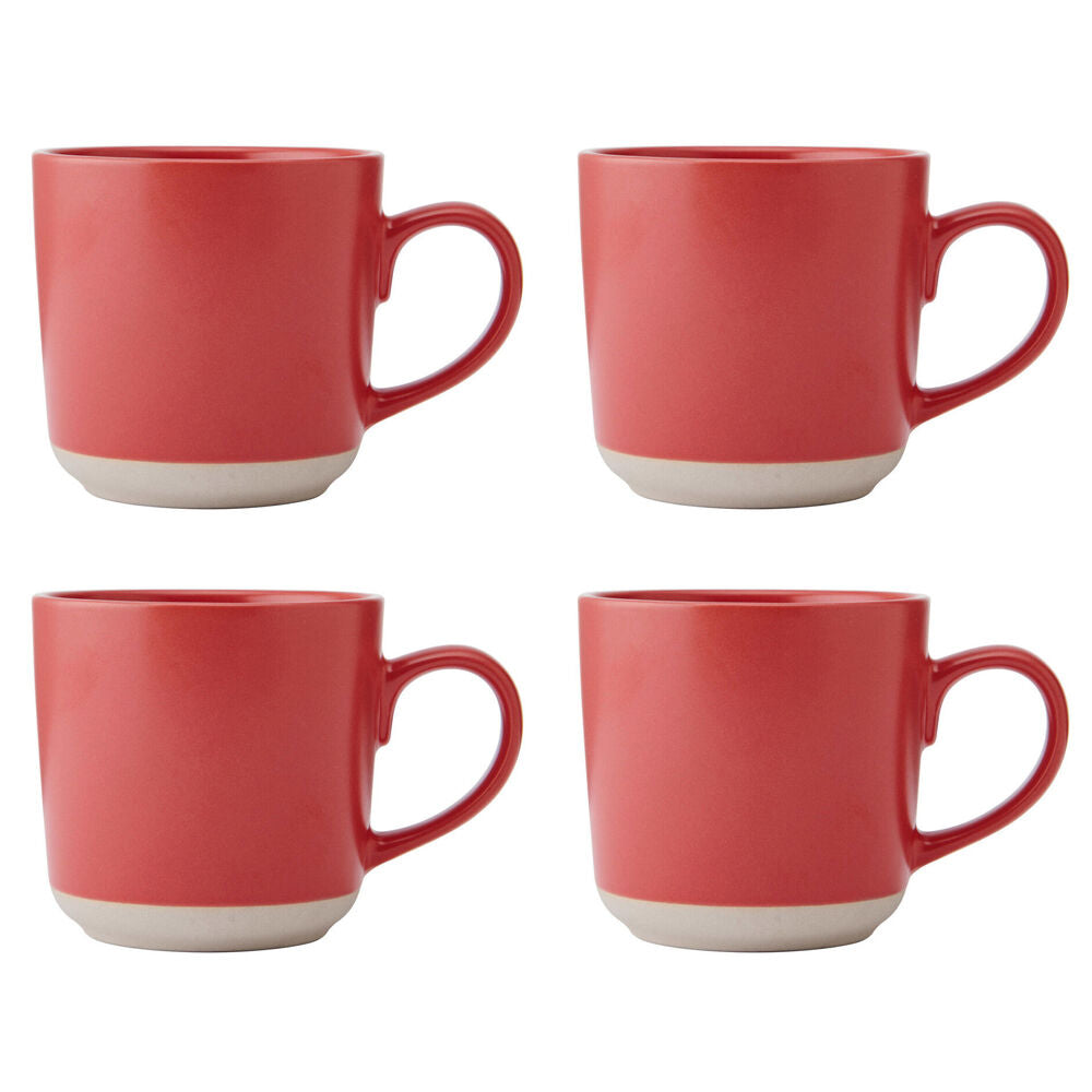 4PK La Cafetiere Ceramic Coffee Mug Drinkware 350ml - Red