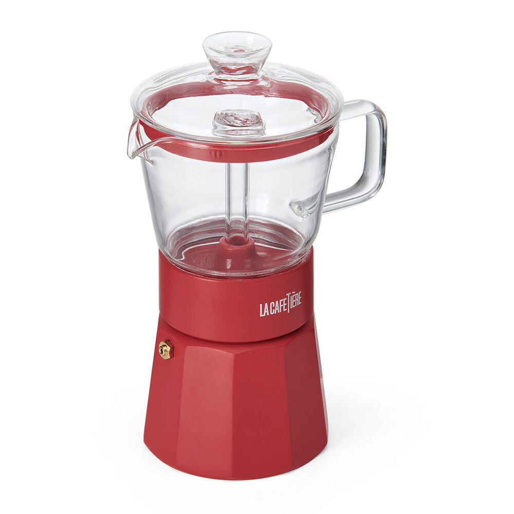 La Cafetiere Verona Glass Coffee Espresso Maker Up to 6 Cups 240mL Red
