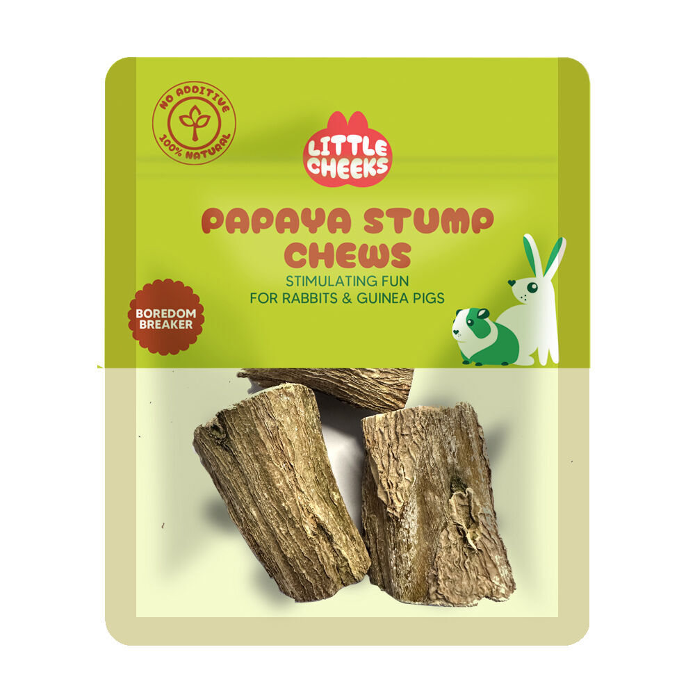 2PK Little Cheeks Papaya Stump Natural Edible Chew Toy for Pet Rabbit/Guinea Pig