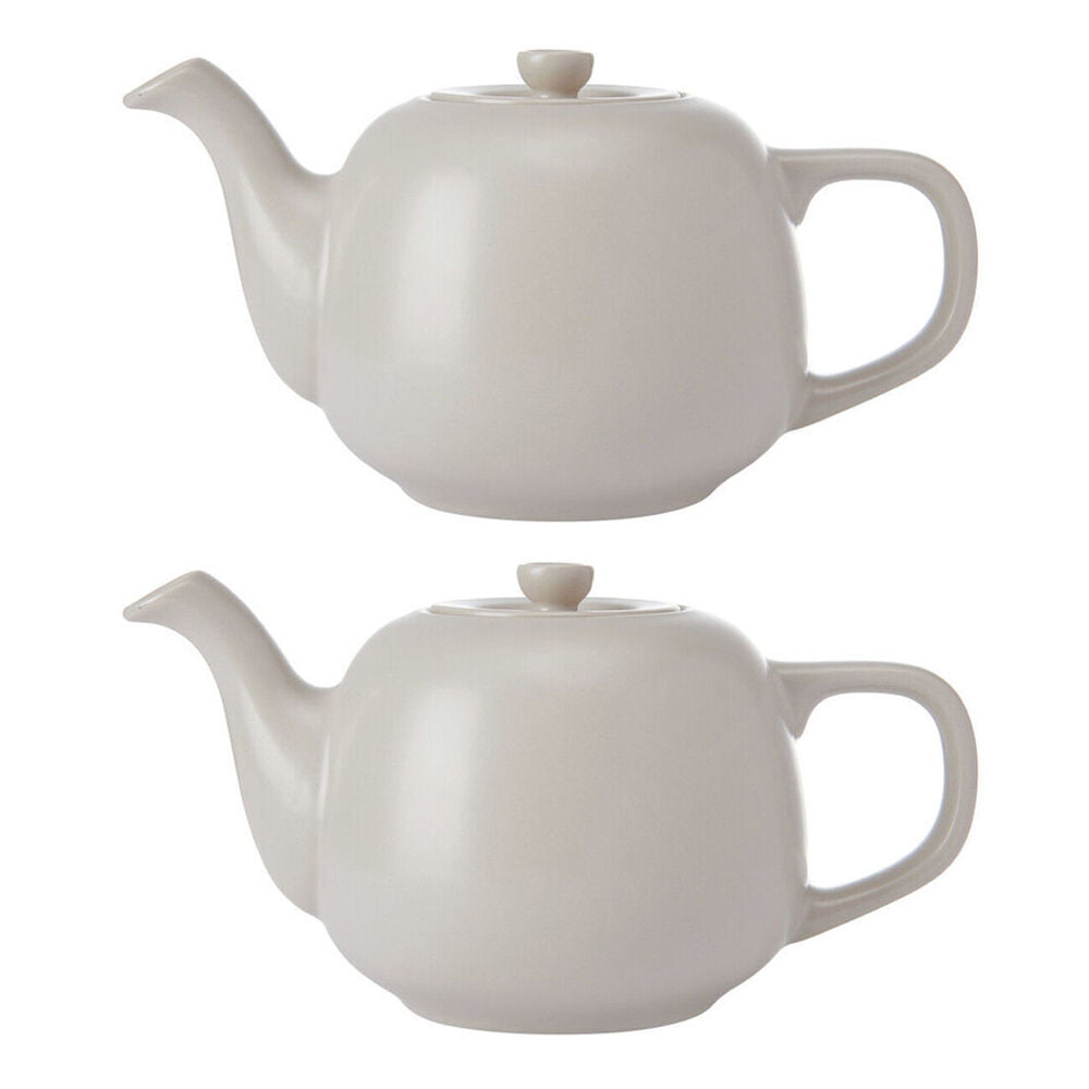 2PK La Cafetiere Stoneware Classic Teapot Kettle 600ml - Latte
