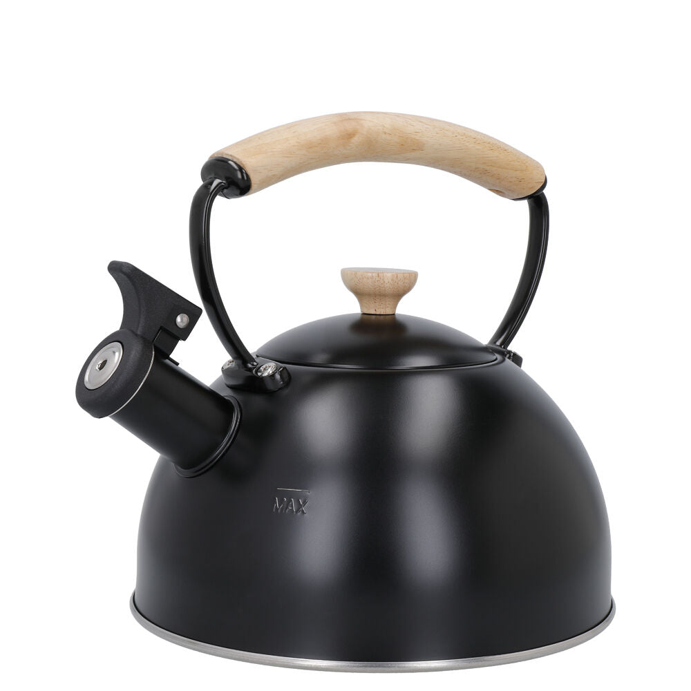 La Cafetiere Stovetop Whistling Tea Kettle w/ Beechwood Handle 1.6L Black
