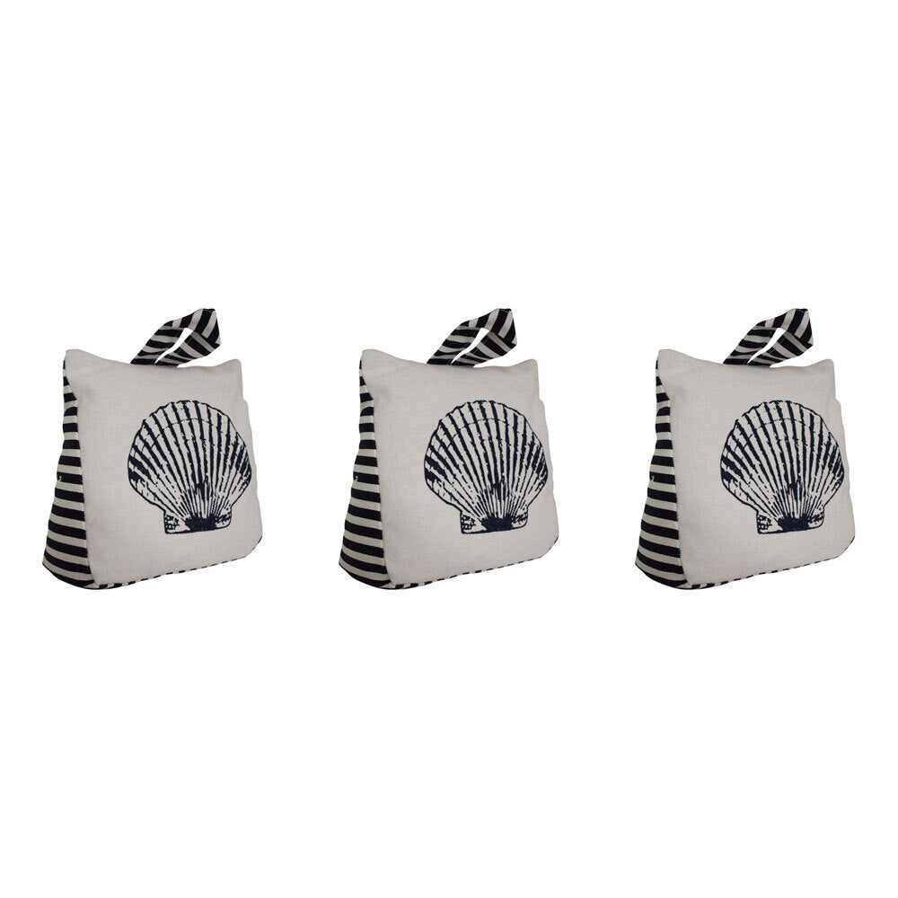 3x LVD Polyester Doorstop Shell Stripe Door Stopper Home/Bedroom Decor 23cm