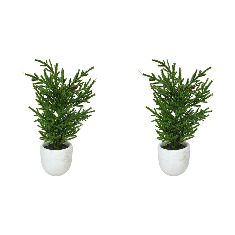 2PK LVD 11x11cm Plastic Classic Christmas Tree Potted Home Decor