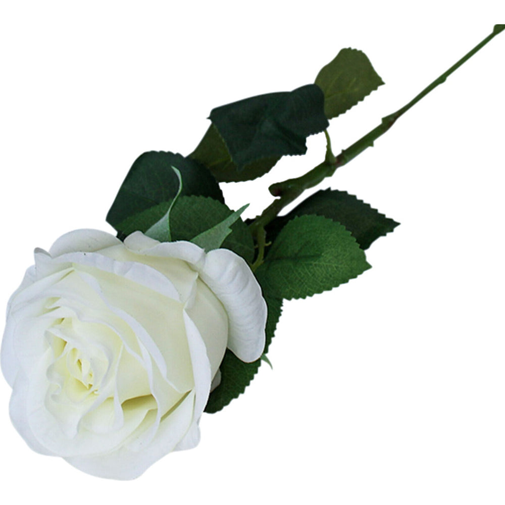2PK LVD Plastic Long 73cm Stem Rose Artificial Flower Decor - White