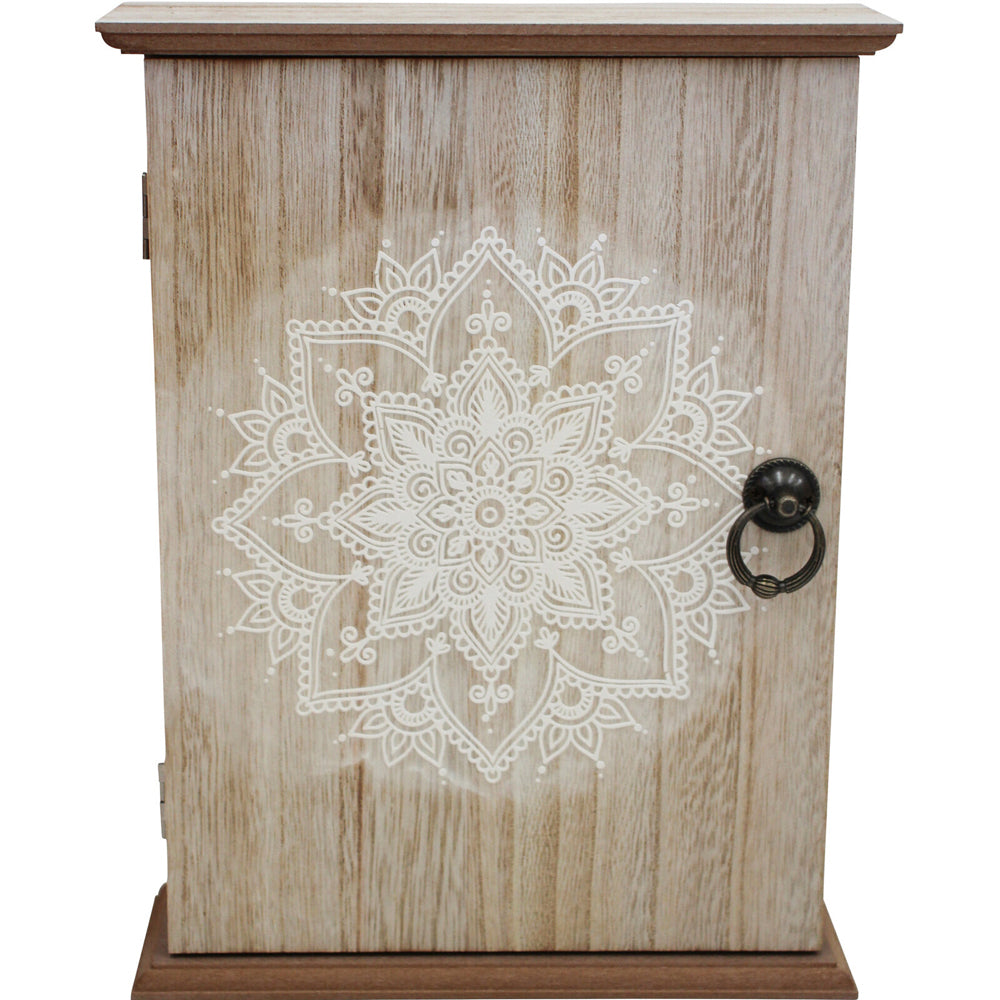 LVD MDF Mandala 28cm Key Box Storage Organiser Rectangle - Natural