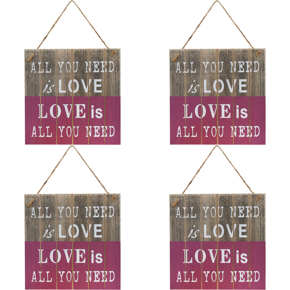 4PK LVD Sign Love Decorative Home/Lounge Decor Wall Art