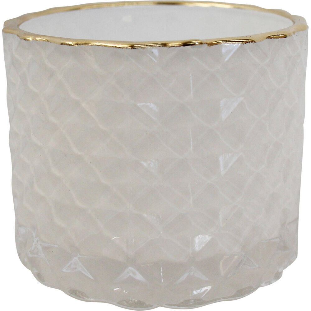 6PK LVD Glass Votive Candle Holder Storage 7cm - Dime White