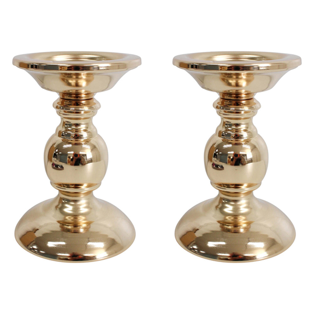 2PK LVD Metal 16cm Candle Stick Holder Decor Small - Rose Gold