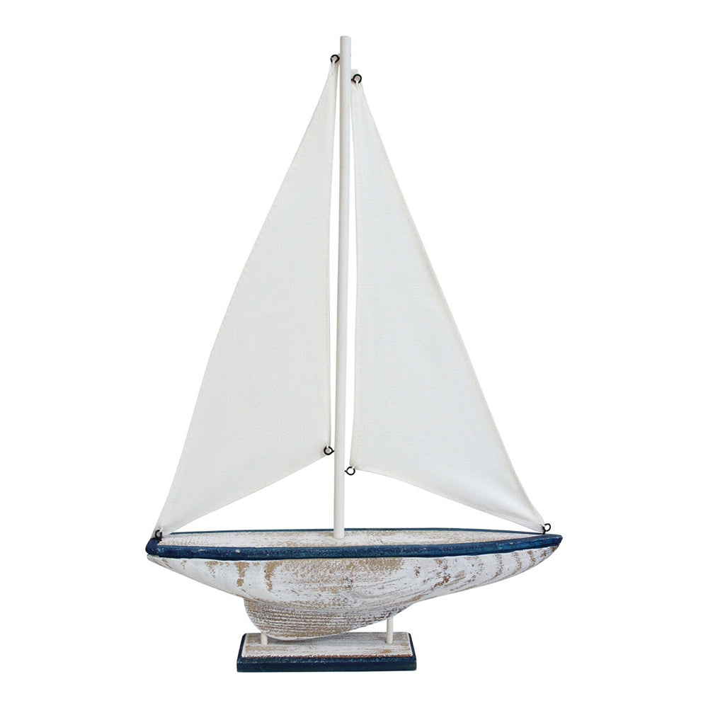 LVD MDF 47cm Sailboat Nautical Home Centrepiece Decor Large - White