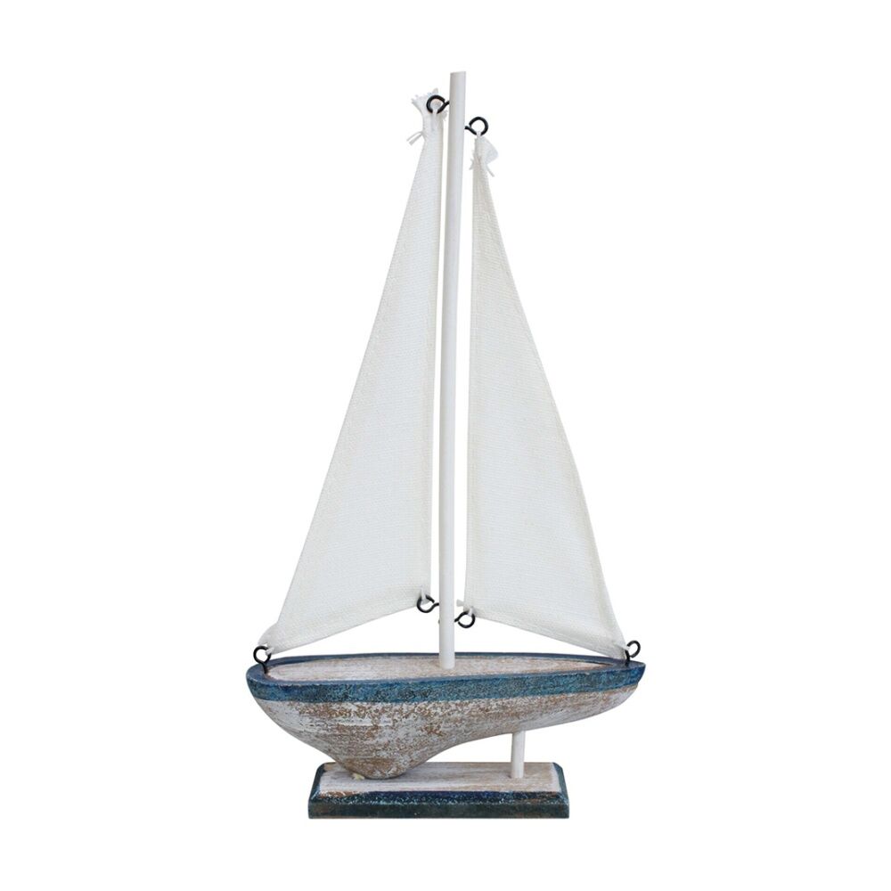 LVD MDF 27cm Sailboat Nautical Home Centrepiece Decor Small - White