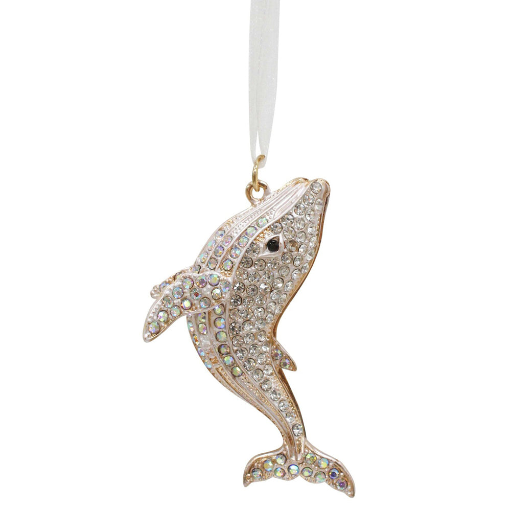 2PK LVD Metal/Ribbon 7.5cm Whale Ornament Hanging Charm