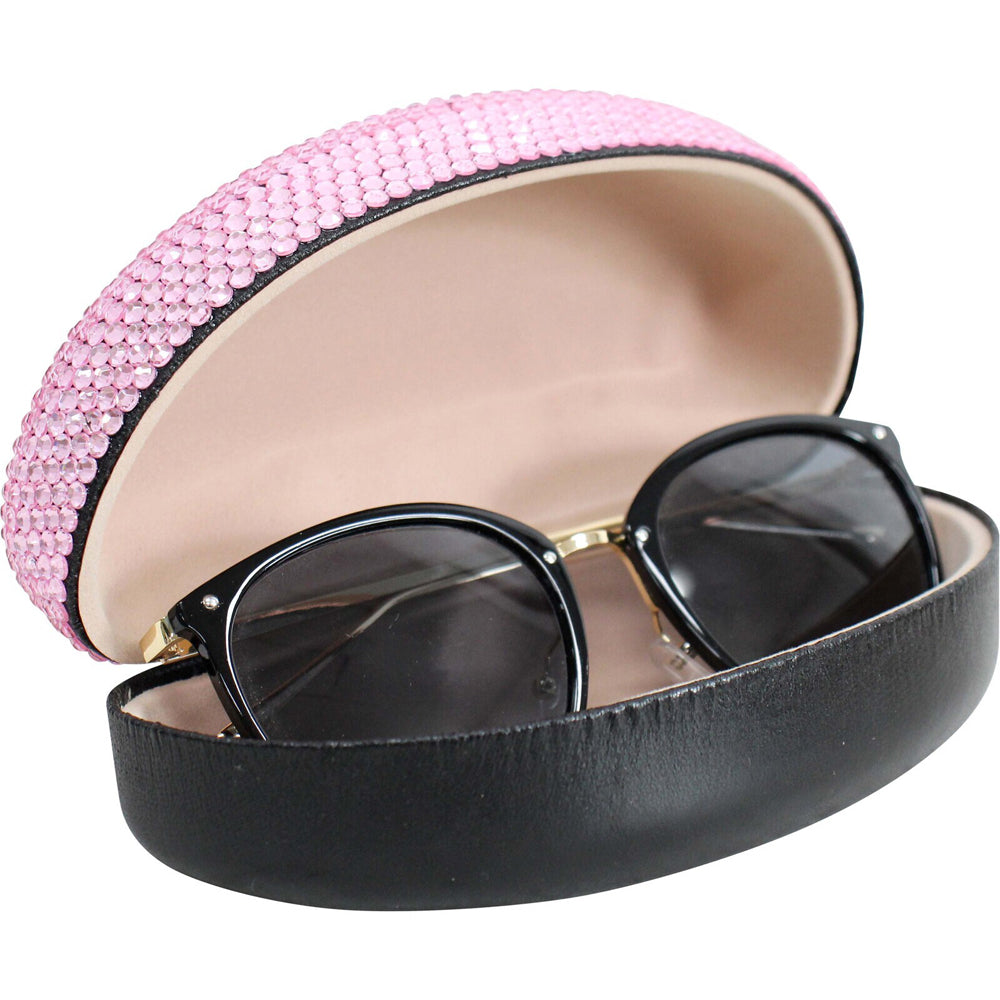 LVD Plastic/Card 16.5cm Sunglasses Case Storage Oval - Pink Bling