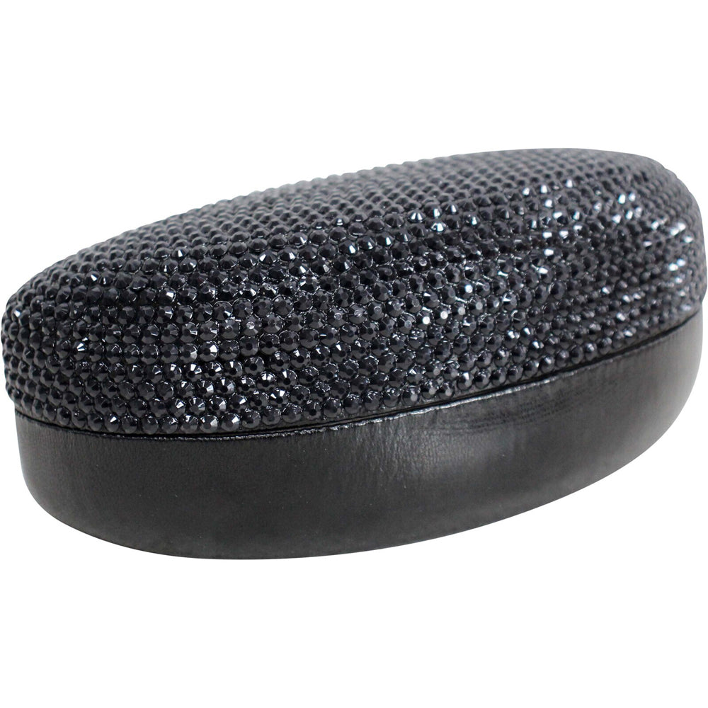 LVD Plastic/Card 16.5cm Sunglasses Case Storage Oval - Black Bling