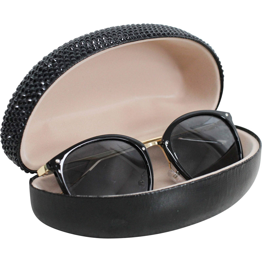 LVD Plastic/Card 16.5cm Sunglasses Case Storage Oval - Black Bling
