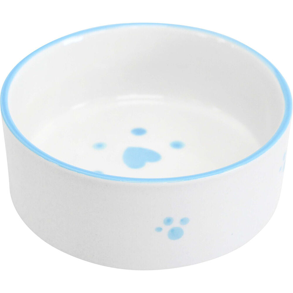 2PK LVD Ceramic Small/Medium Pet Drinking/Feeding Bowl 13x5cm Blue Paws